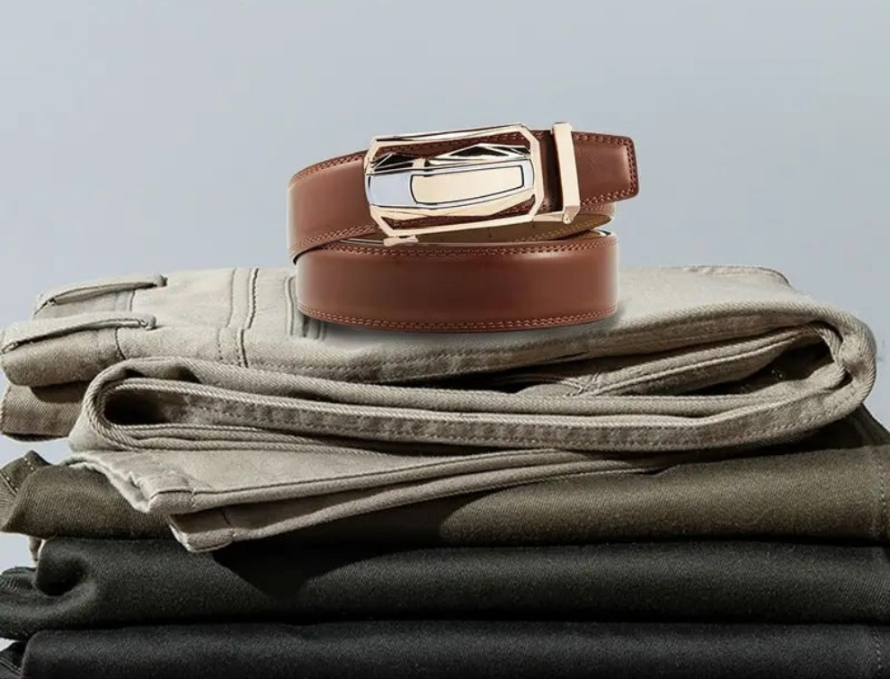 Men's Two-Layer Cowhide Business Casual All-match Pants Belt