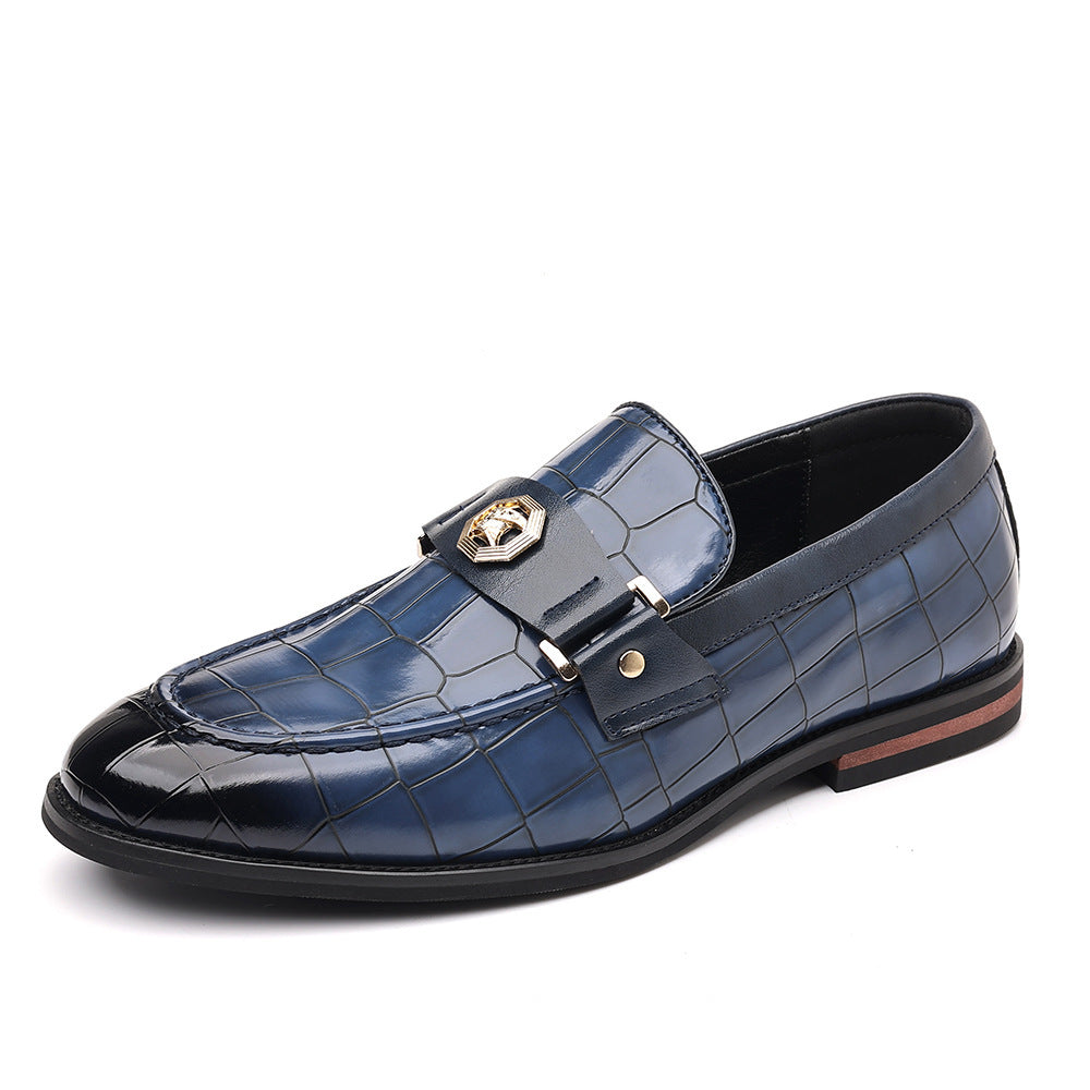 Men's Plaid Leather Business Casual Shoes