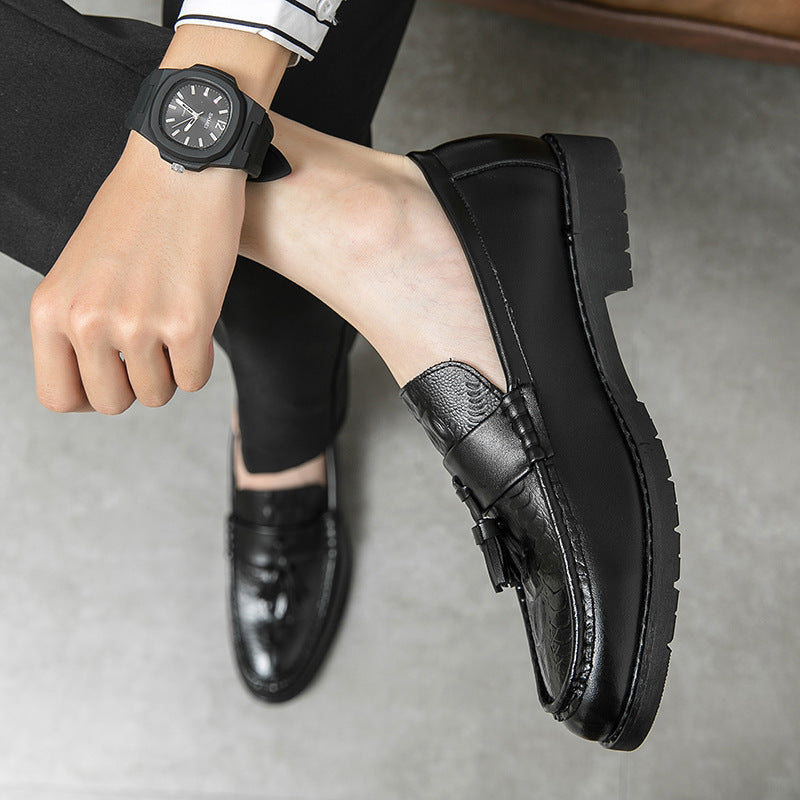 Men's Pointed Toe Tassel Leather Shoes – Business Casual Fashion