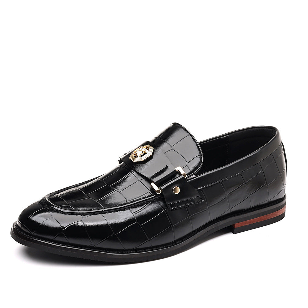 Men's Plaid Leather Business Casual Shoes