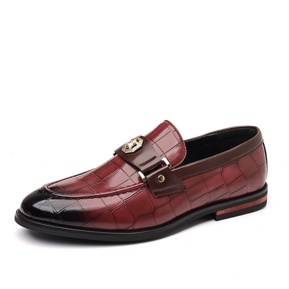 Men's Plaid Leather Business Casual Shoes
