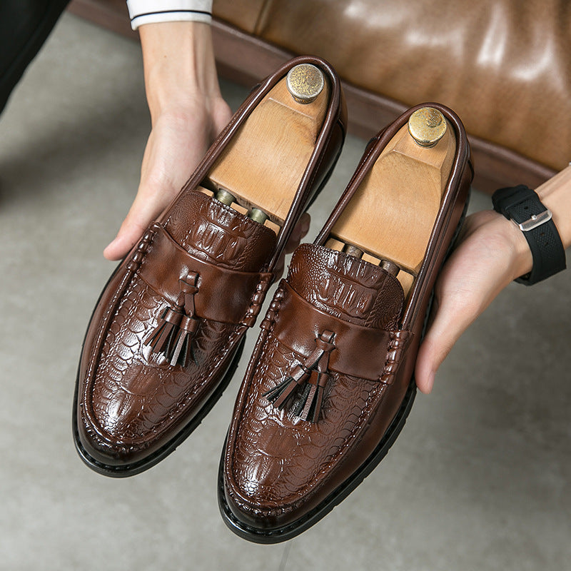Men's Pointed Toe Tassel Leather Shoes – Business Casual Fashion