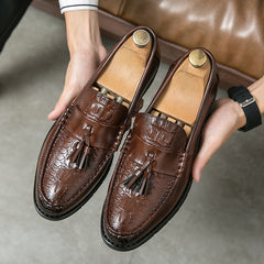 Men's Pointed Toe Tassel Leather Shoes – Business Casual Fashion