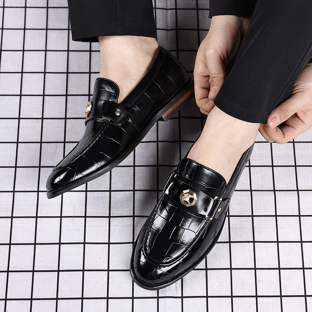 Men's Plaid Leather Business Casual Shoes
