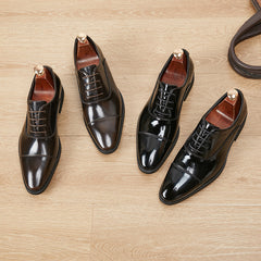 Men’s Patent Leather Oxford Shoes – Business Formal Style