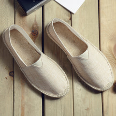 Men’s Breathable Canvas Loafers – Sweat-Absorbent Casual Slip-On Cloth Shoes