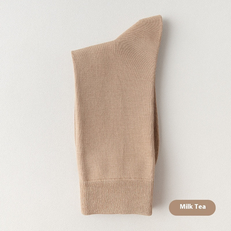 Mid-Calf Spring And Autumn Pure Cotton Men's Business Socks