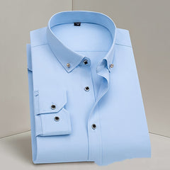 Business Formal Wear Men's Shirt Professional Wedding Best Man Non-ironing Pure White