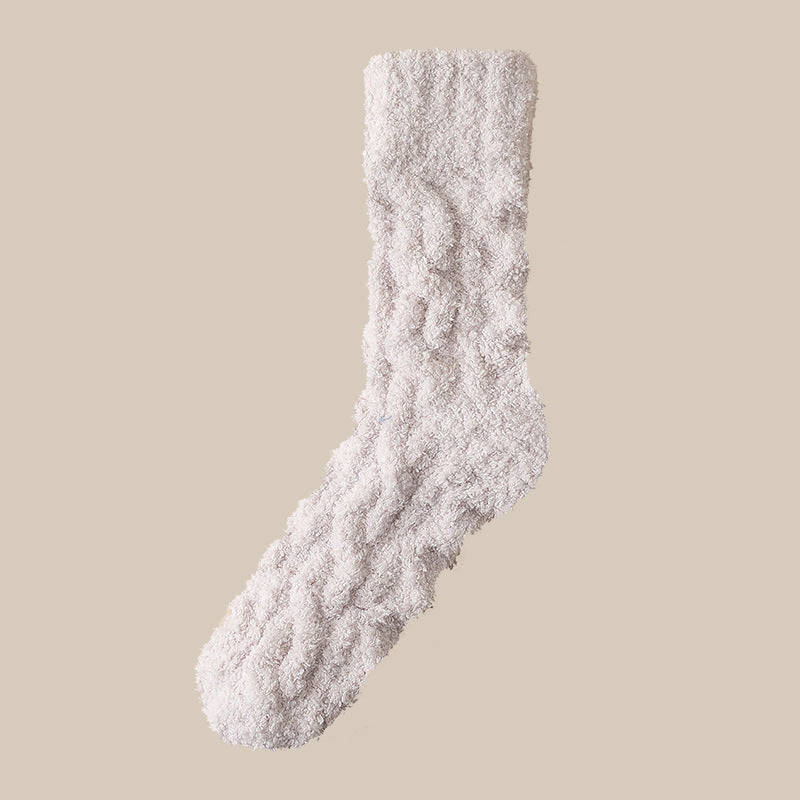 Men's Winter Warm Fuzzy Coral Fleece Socks Wome Velvet Thickened Home Sleeping Floor Socks