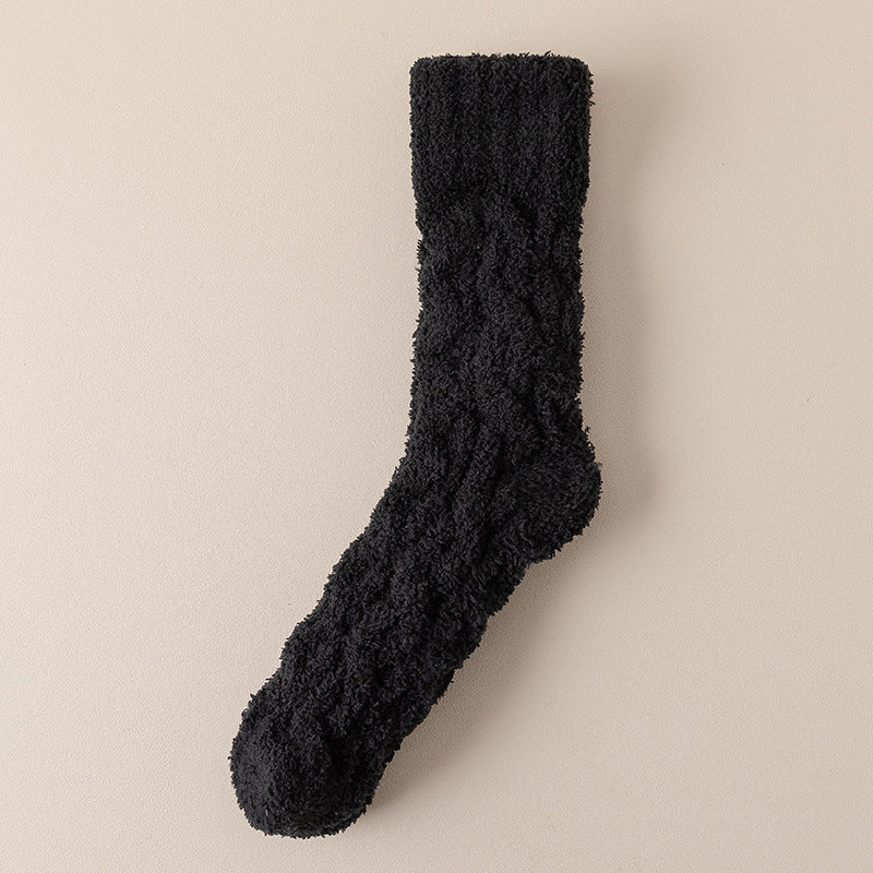 Men's Winter Warm Fuzzy Coral Fleece Socks Wome Velvet Thickened Home Sleeping Floor Socks