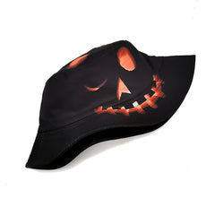 Halloween Creative Cartoon Pumpkin Grimace Printed Sun-Shade Fisherman Hat