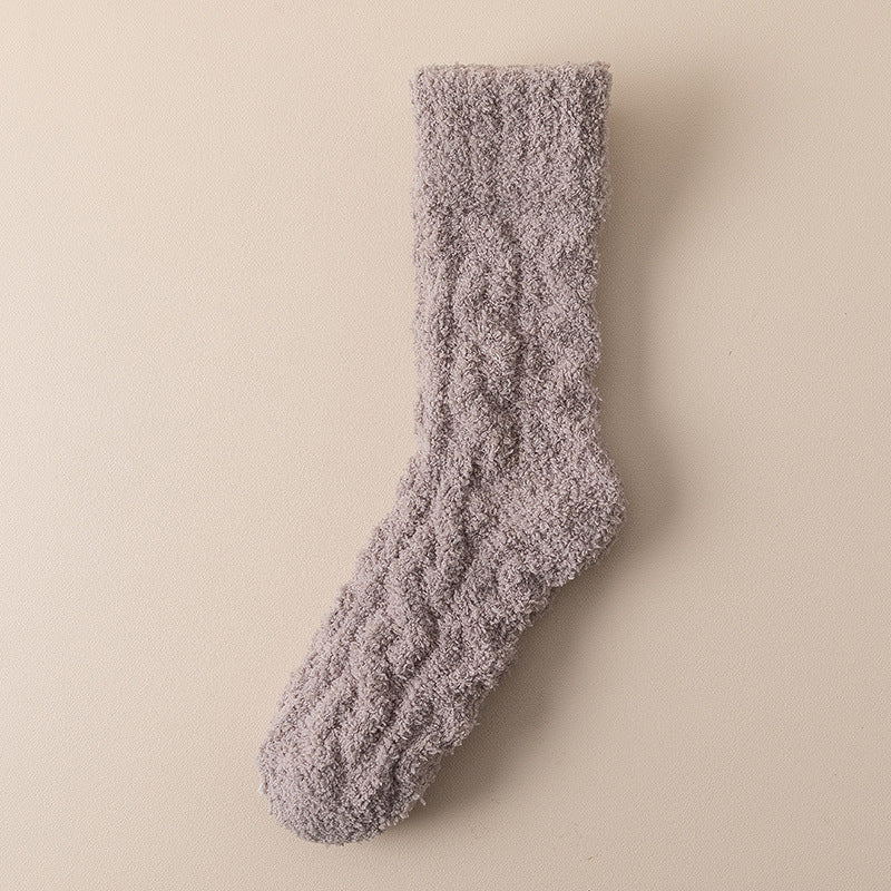 Men's Winter Warm Fuzzy Coral Fleece Socks Wome Velvet Thickened Home Sleeping Floor Socks