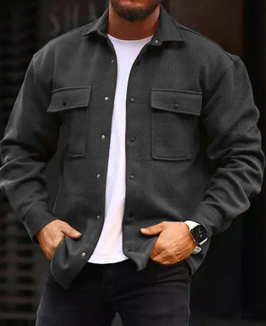 Men's Coat Polo Collar Top Casual Fashion