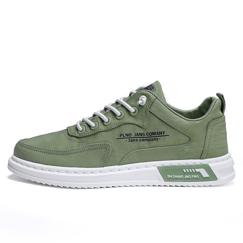 Men’s Lace-Up Canvas Sneakers – Letter Print Platform Shoes