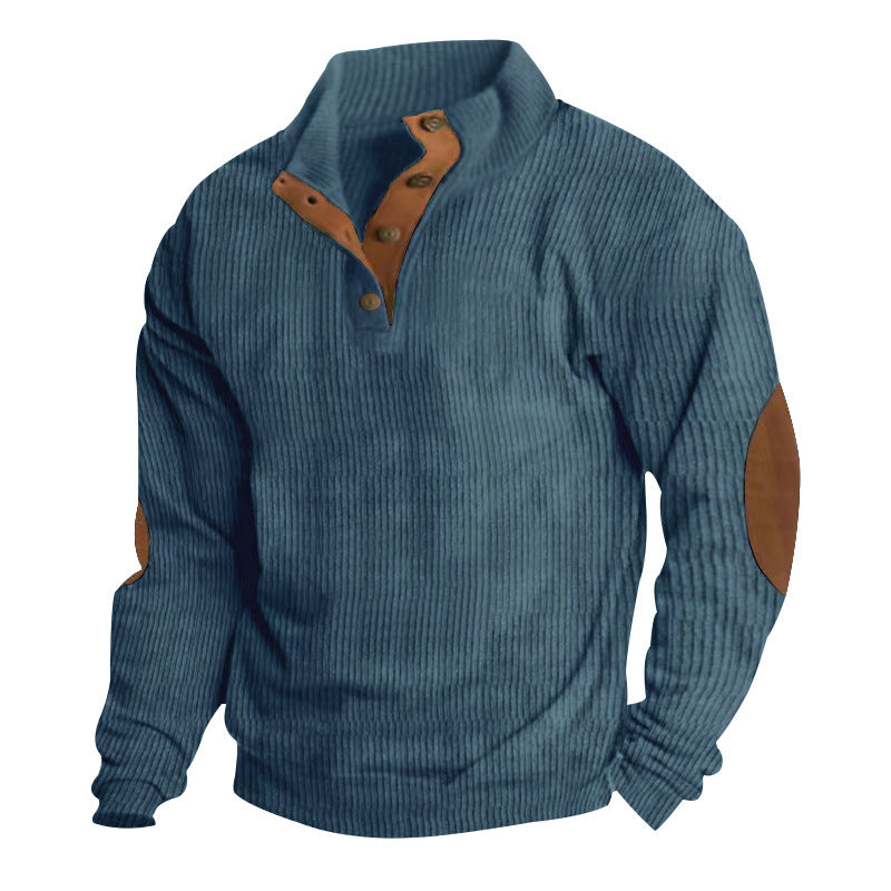 Casual Stand-Collar Long Sleeve Pullover Sweatshirt For Men