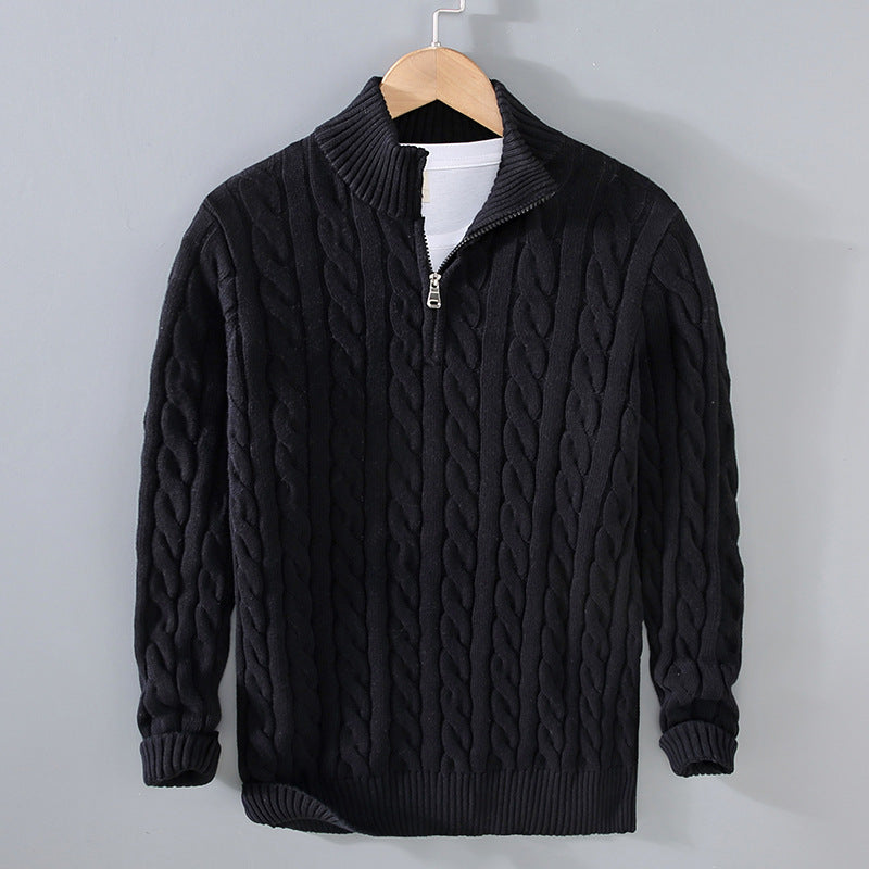 Men's Loose Zip Pullover Knitting Sweater Coat