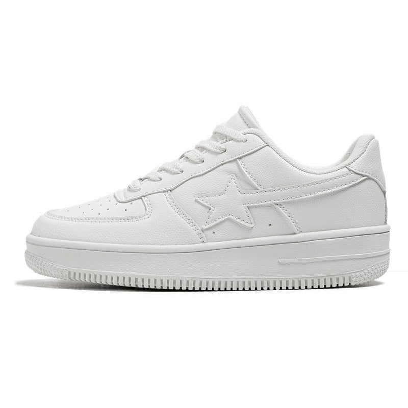 Men's White Thick-Soled Casual Sneakers – Comfortable, Stylish Everyday Shoes