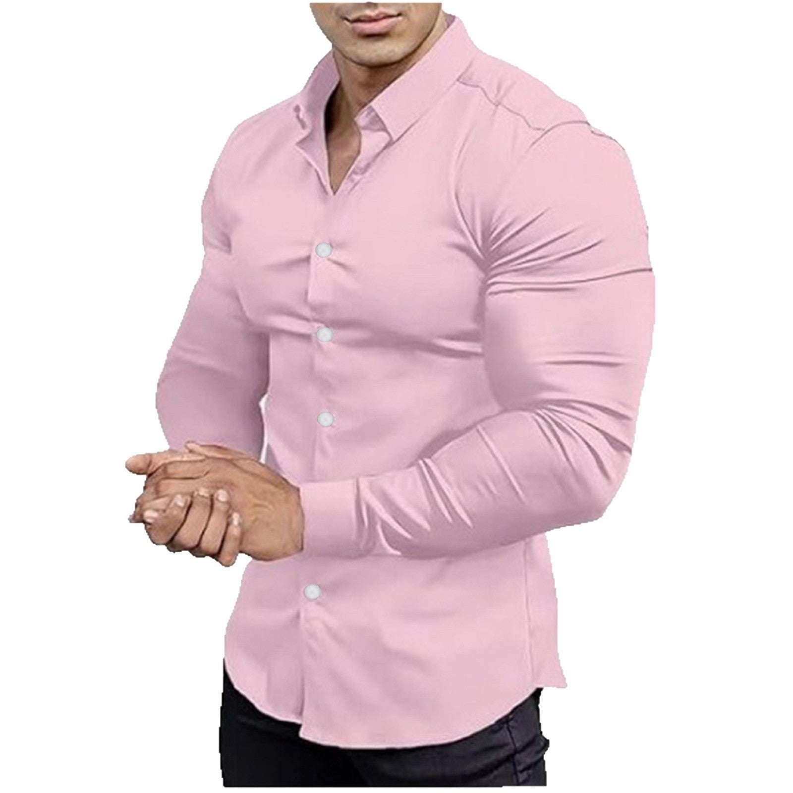 Business Leisure Iron-free Solid Color Polo Collar Shirt