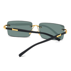 Sun Protection Fashion Rimless Crystal Travel Sunglasses For Men