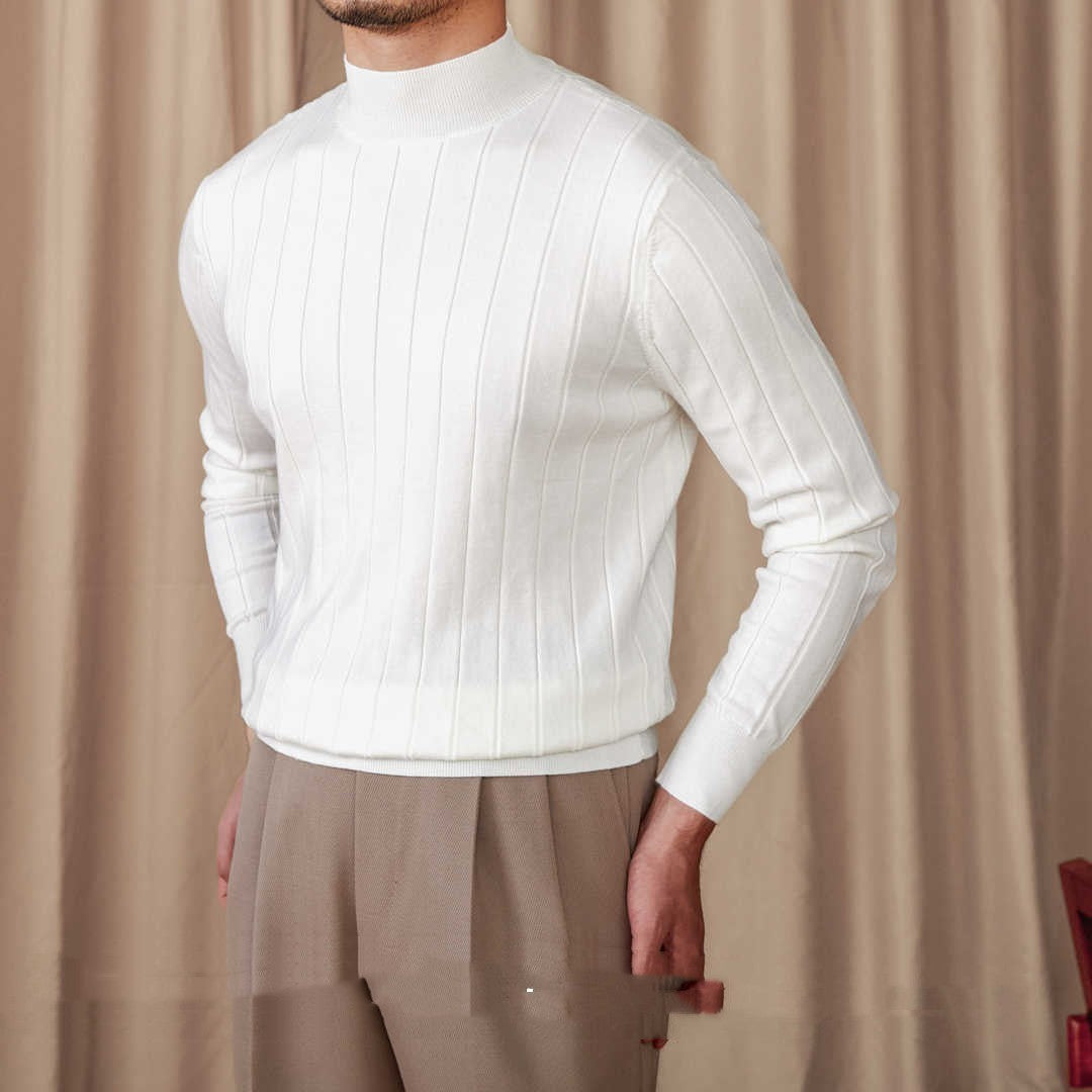 Italian Long Sleeve Mock Neck Sweater Trendy For Men