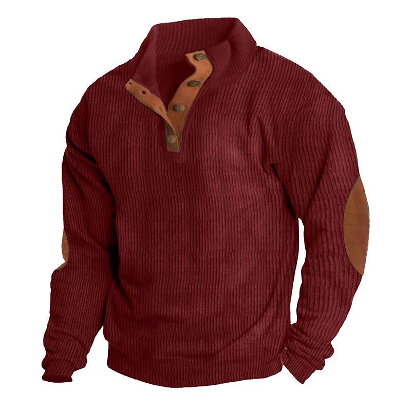 Casual Stand-Collar Long Sleeve Pullover Sweatshirt For Men