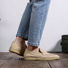 Men’s Autumn Suede Loafers – Shallow Mouth Casual Slip-On Shoes
