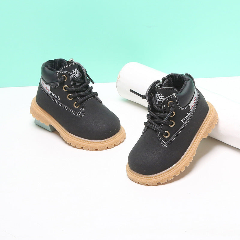 Baby Shoes Toddler Fall Boy Martin Boots Single Leather