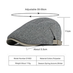 Casual Style Retro Literary Cotton Beret Hat For Men