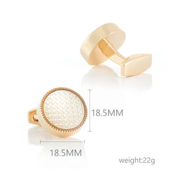 Round Style Accessories Enamel Copper Cufflinks For Men