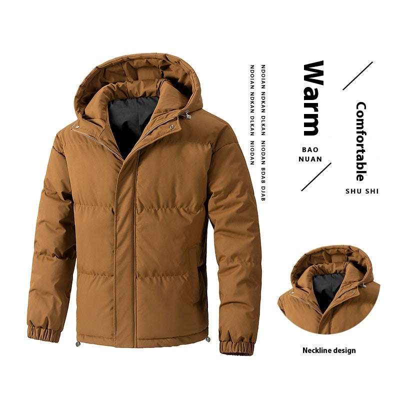 Winter Loose Hooded Cotton-padded Thickened Coat For Men