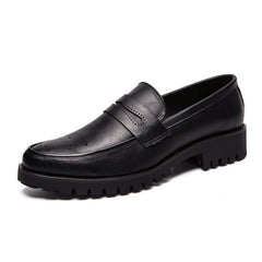 Men's Pointed Carved Leather British Business Shoes