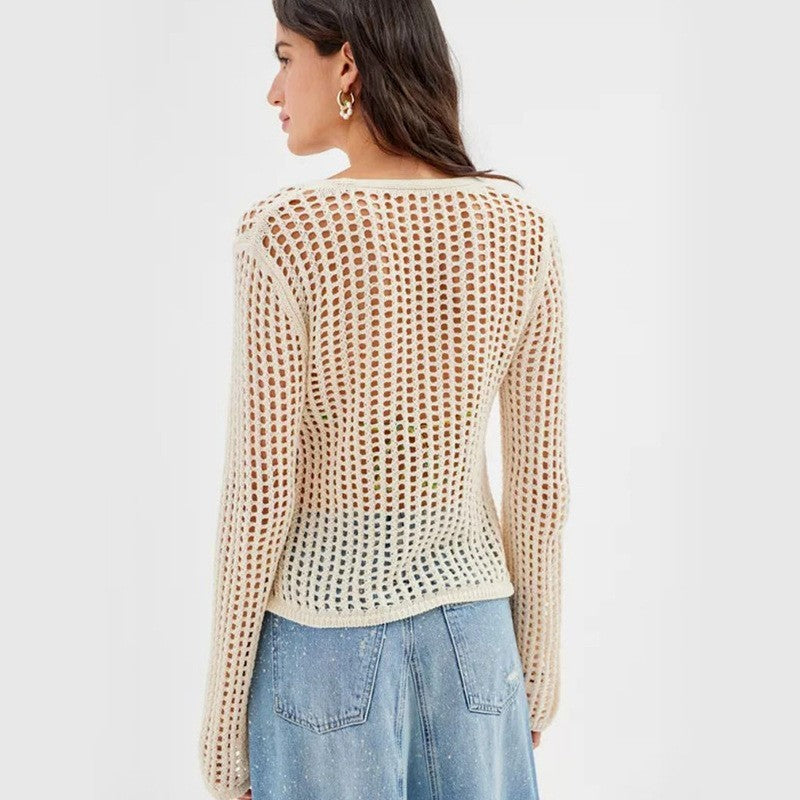 Sexy Knitted Hollow Beach Bikini Swimsuit Outwear Sun Protection Shirt