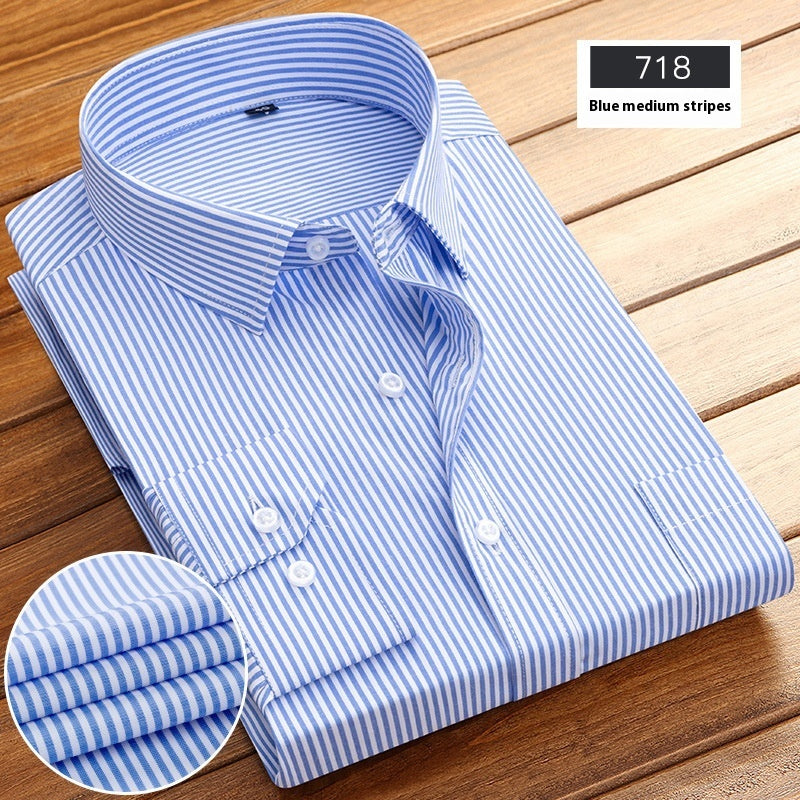 New Business Striped Spring And Autumn Men's Long-sleeved Shirt
