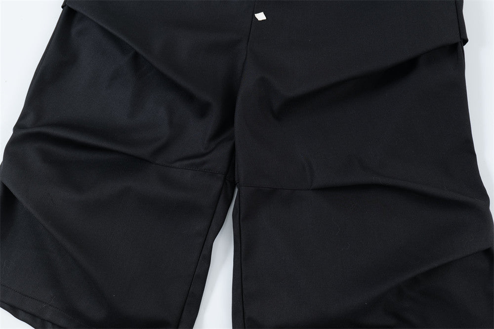 Pleated Casual Cropped Pants For Men