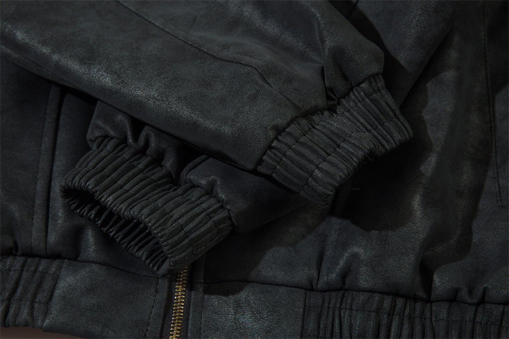 Vintage Distressed Leather Jacket For Men