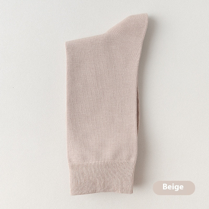 Mid-Calf Spring And Autumn Pure Cotton Men's Business Socks