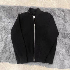 Zip Turtleneck Wool Coat For Men