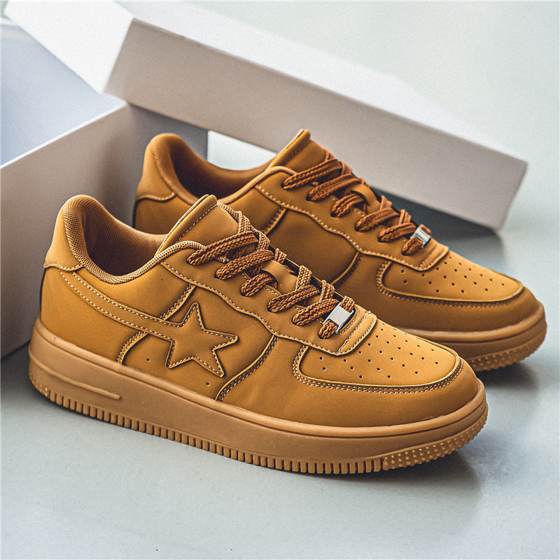 Men's White Thick-Soled Casual Sneakers – Comfortable, Stylish Everyday Shoes
