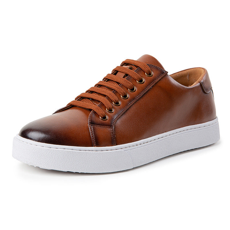 British Style Men’s Casual Shoes – Soft Bottom, Brushed Leather Design