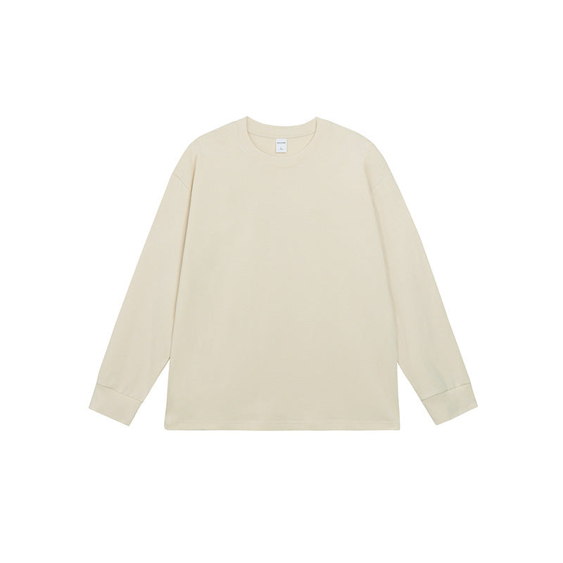 Men's Simple Solid Color Pure Cotton Long Sleeved T-shirt