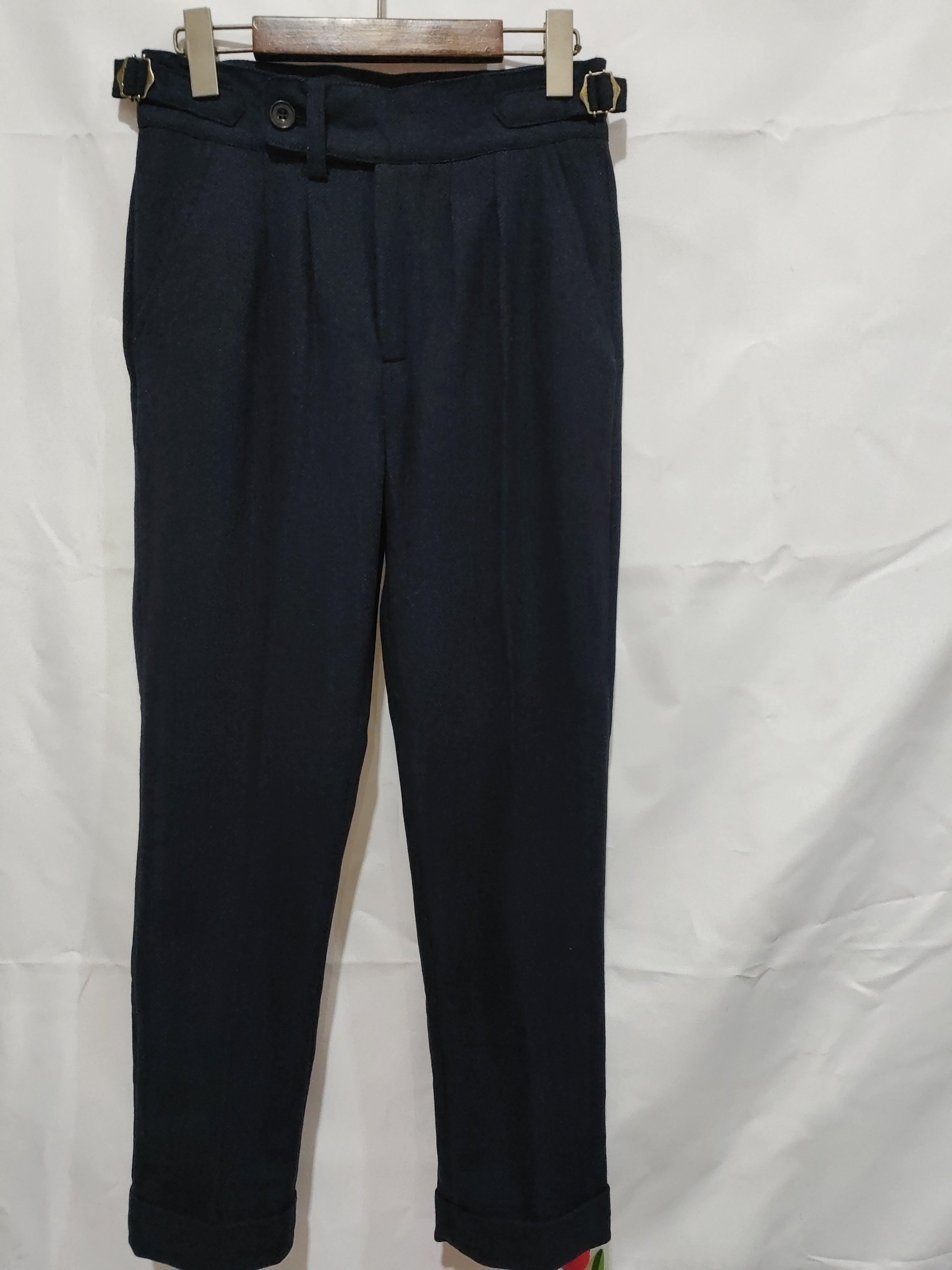 Slim-fit Tweed Wool Herringbone Pants