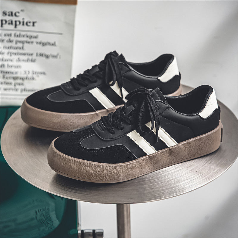 Men’s PU Leather Flat Sneakers – All-Match Style