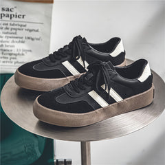 Men’s PU Leather Flat Sneakers – All-Match Style