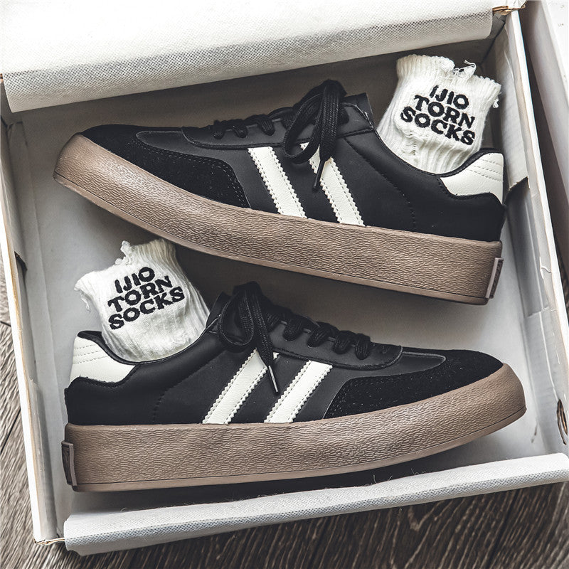 Men’s PU Leather Flat Sneakers – All-Match Style
