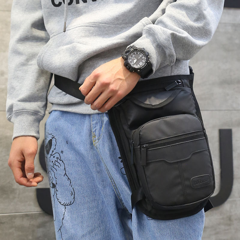Men's Waterproof Nylon Bag Thigh Hip Bag Fanny Pack Fashion