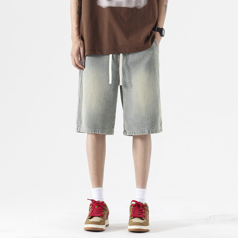 Starry Sky Pattern Denim Shorts Men