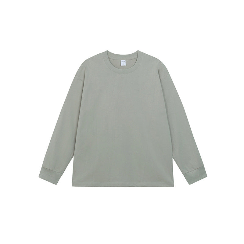 Men's Simple Solid Color Pure Cotton Long Sleeved T-shirt