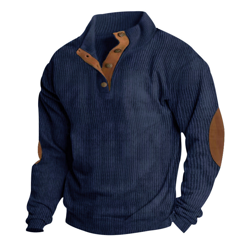 Casual Stand-Collar Long Sleeve Pullover Sweatshirt For Men