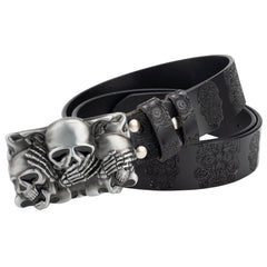 Skull Head Embossed With Two-Story Bull's Head Belt