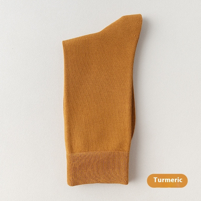 Mid-Calf Spring And Autumn Pure Cotton Men's Business Socks